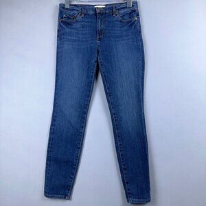 Loft Skinny Jeans Womens Size 28/6 Mid Rise Medium Wash Denim Stretch Blue